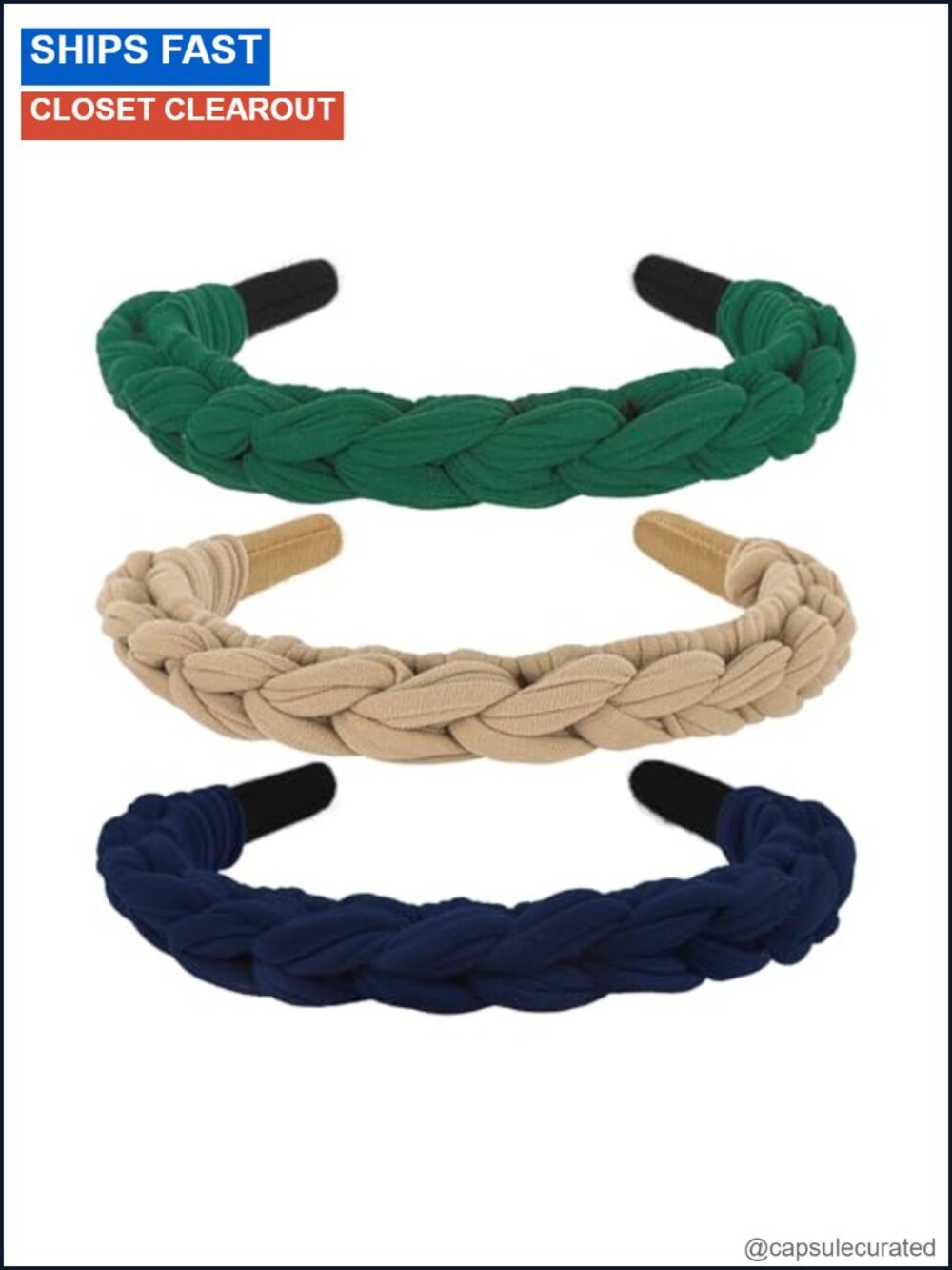Braided Headbands for Girls Non-Slip Nylon Hair Accessories 3Pcs